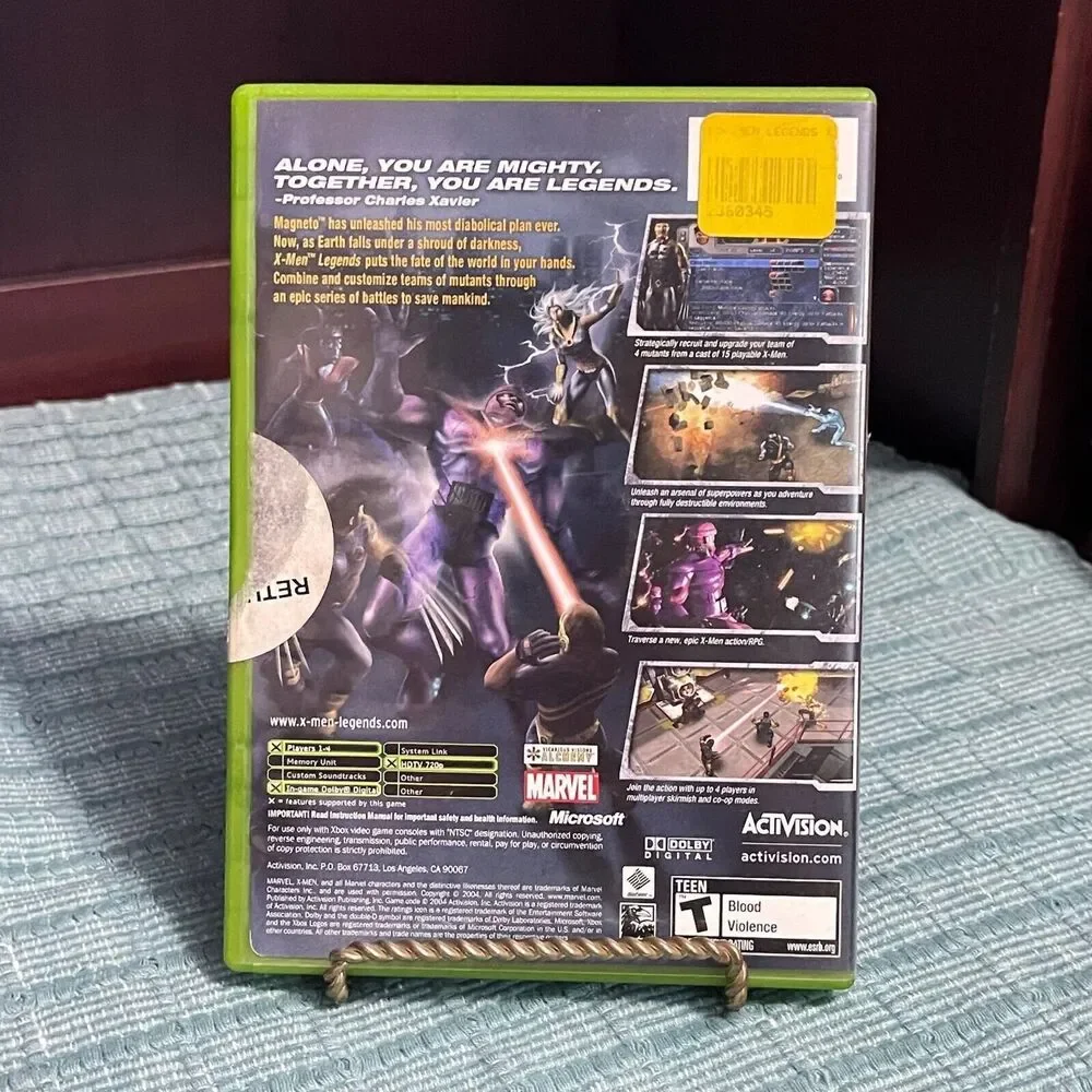 X-Men Legends (Microsoft XBOX) TESTED Complete Case Disc Book Video Game